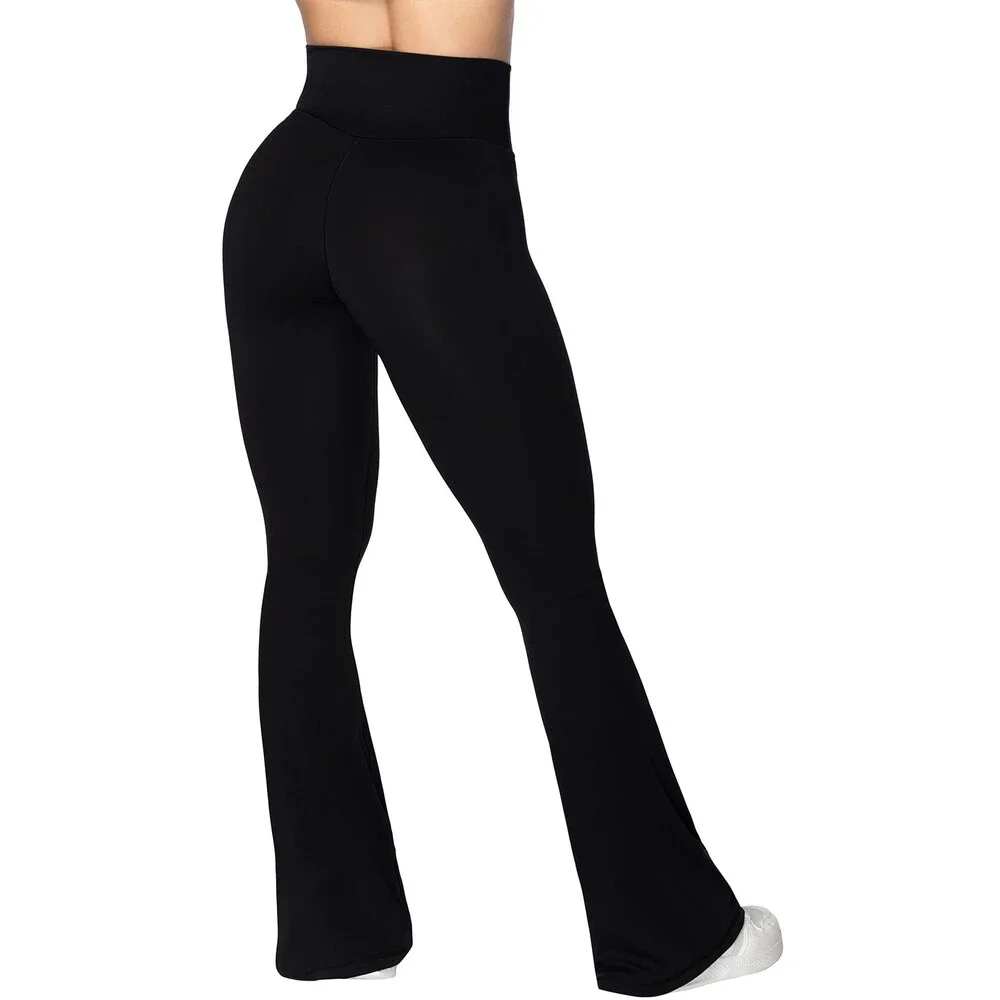 Sunzel Women's Black Flare Leggings Crossover Yoga Pants Tummy Control XL